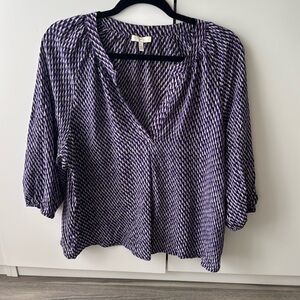 Joie purple and White Relaxed Blouse